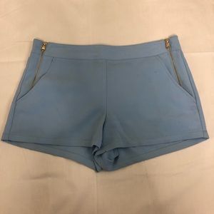 Baby Blue shorts with sliver zippers!